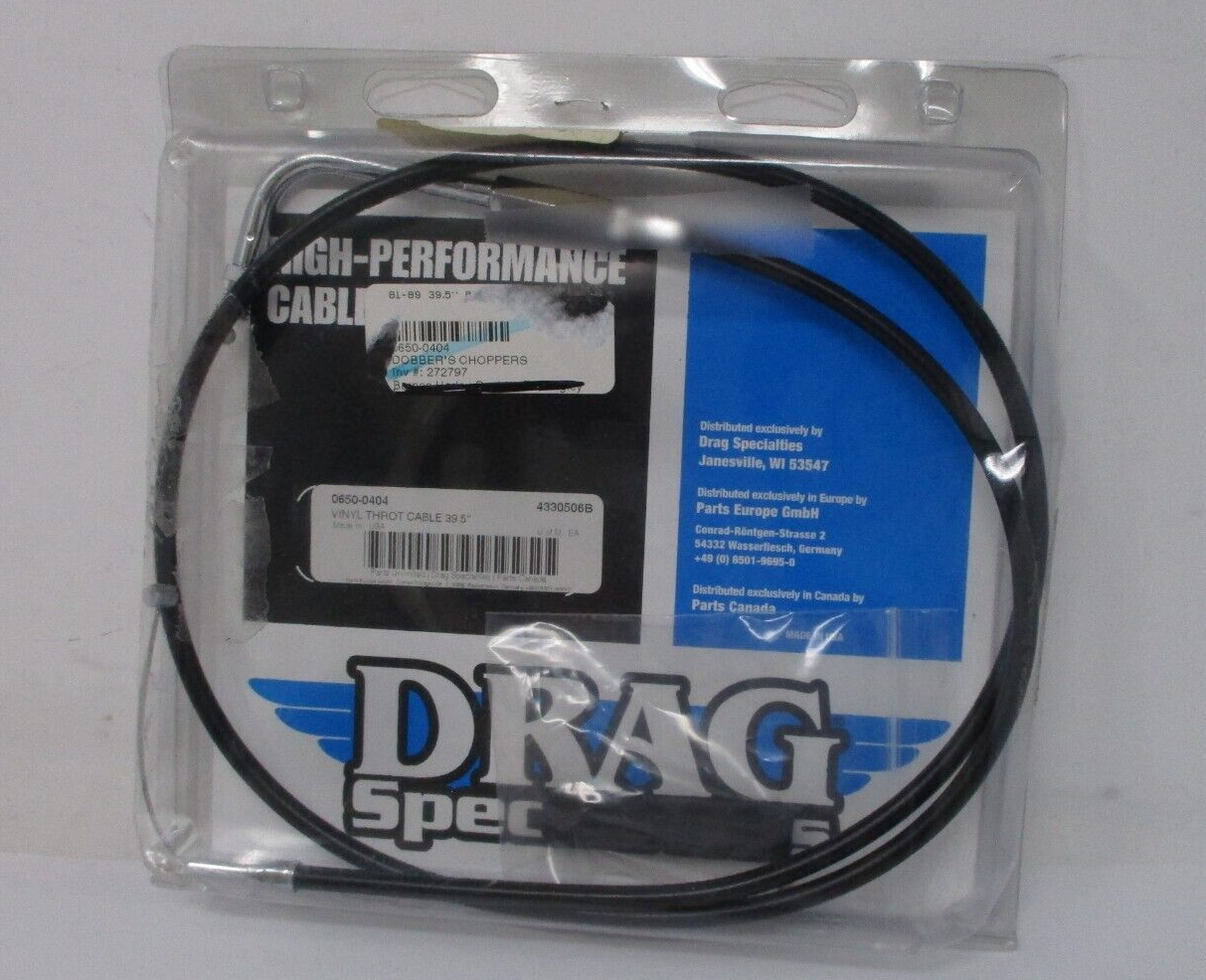 DRAG SPECIALTIES  39.5" BLACK THROTTLE CABLE  4330506B