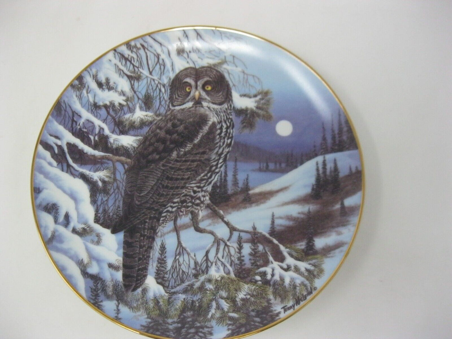 Terry McLean Collector Plate "Manitoba's Great Gray Owl" Signed, Limited Edition