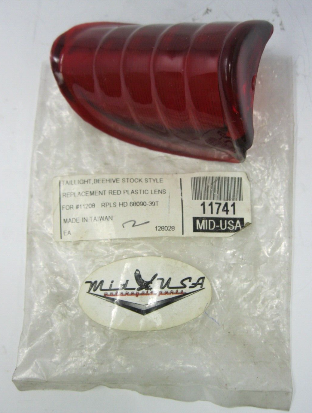 Mid-USA Beehive Red Taillight Lens for 11208 (Replaces Harley # 68090-39T) 11741