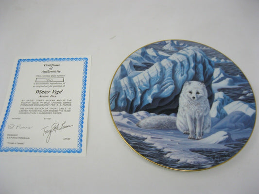 Terry McLean Collector Plate "Winter Vigil" Signed, Limited Edition