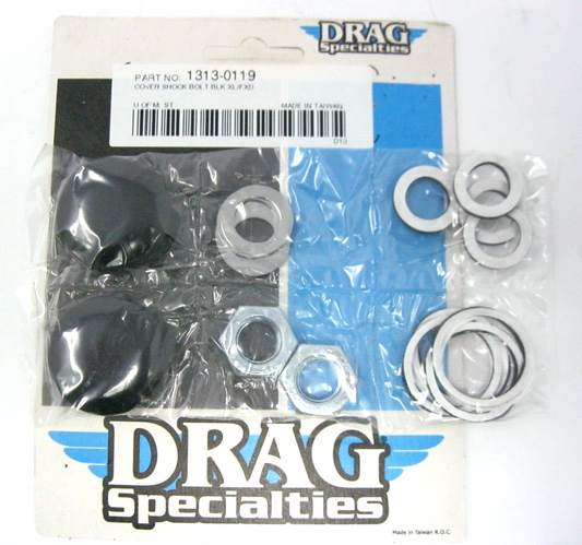 Drag Specialties XL/FXD Black Shock Bolt Covers 1313-0119