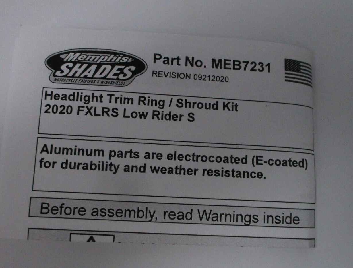 Memphis Shades Headlight Trim Ring Fits 2020 FXLRS Low Rider  MEB7231