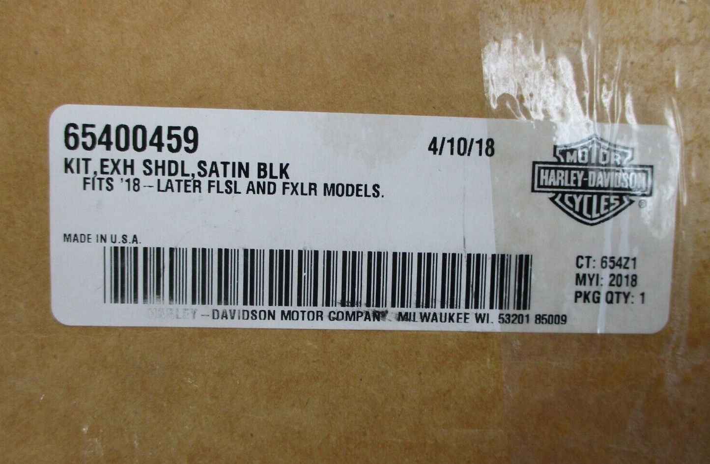 Harley-Davidson Satin Black Screamin' Eagle Exhaust Shield 65400459