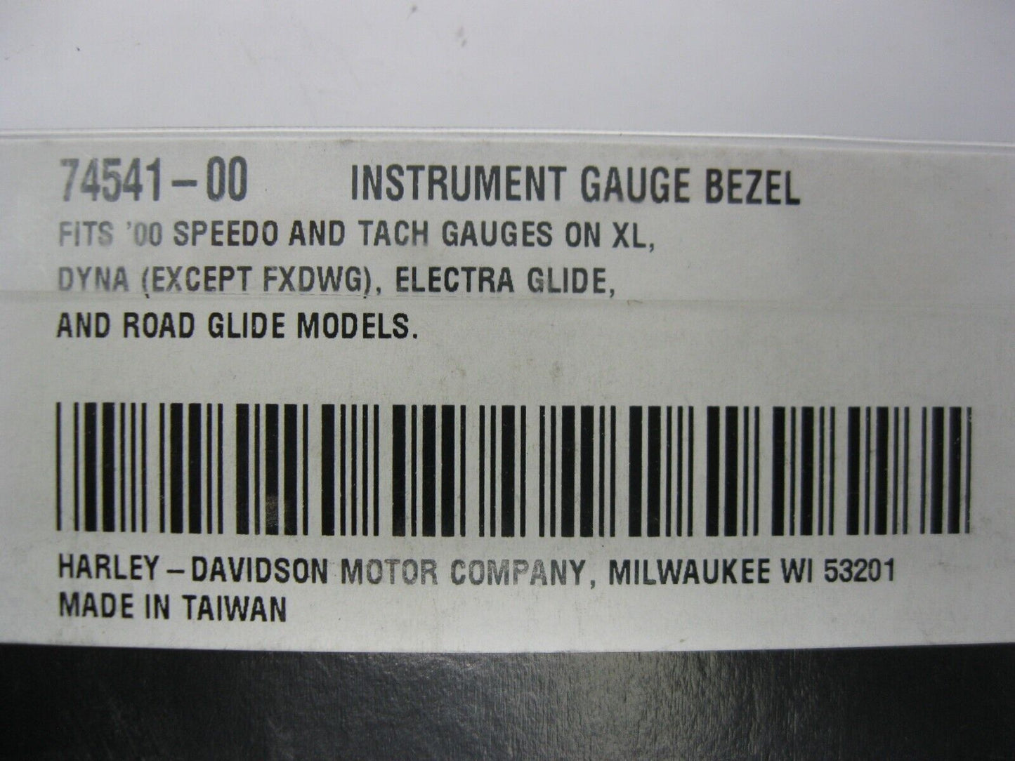 Harley-Davidson Instrument Gauge Bezel 74541-00