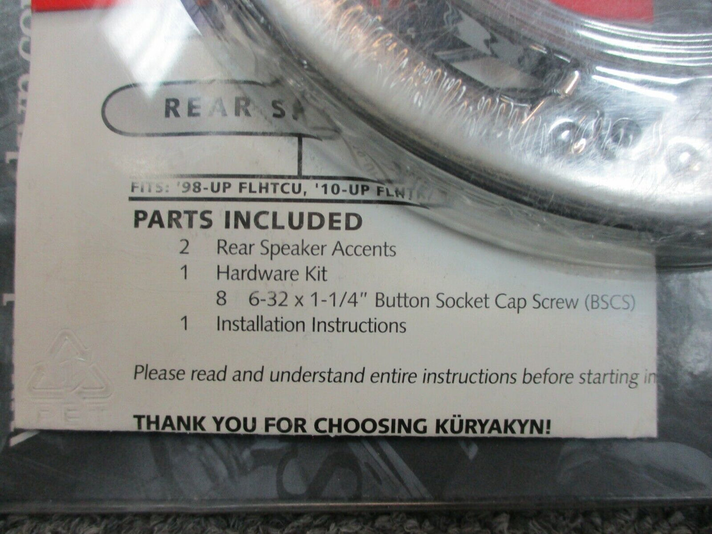 Kuryakyn 3792 Rear Speaker Trim Rings Accents for Harley Davidson FLHT