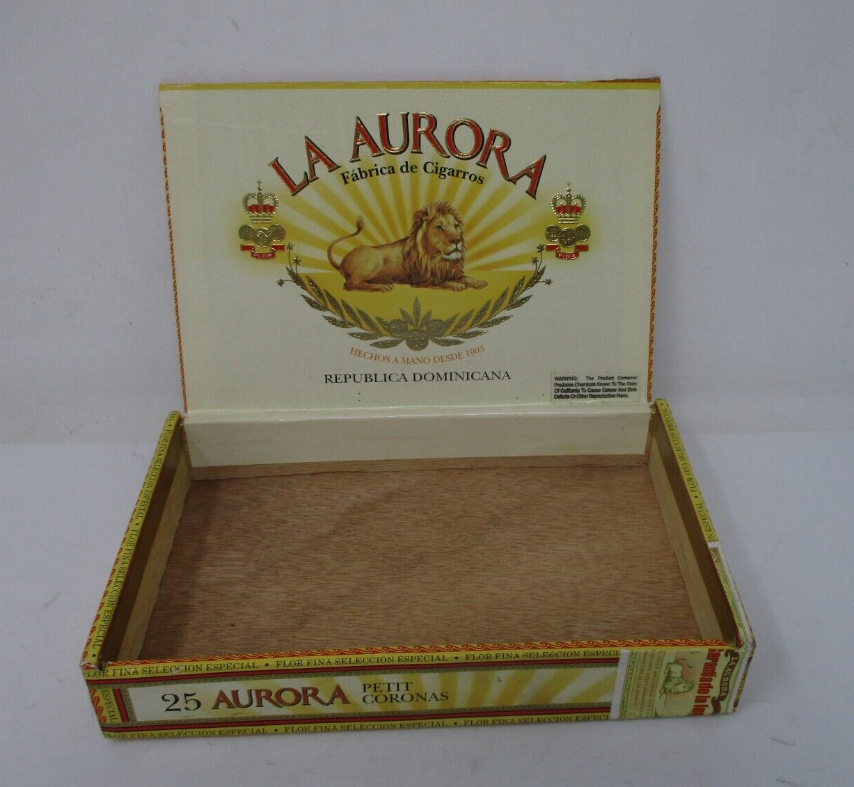 La Aurora  Cigars Collectible Wooden Box   ***EMPTY*** WOODEN CIGAR BOX