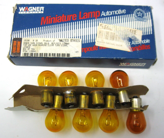 8 Pack (A Bit Cooler than a 6 Pack)  NOS 1156 & 1156NA Amber Signal Light Bulbs