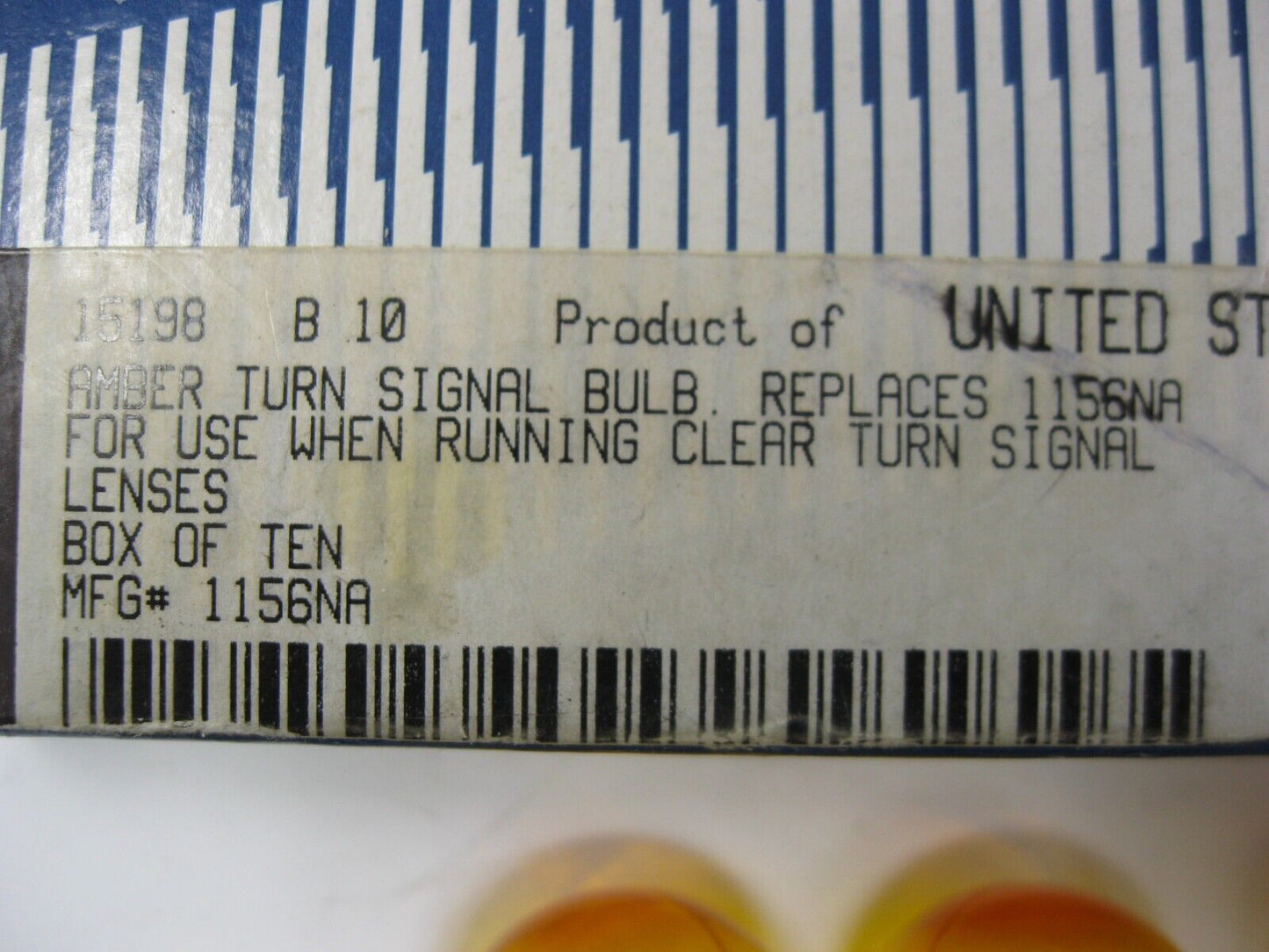 8 Pack (A Bit Cooler than a 6 Pack)  NOS 1156 & 1156NA Amber Signal Light Bulbs