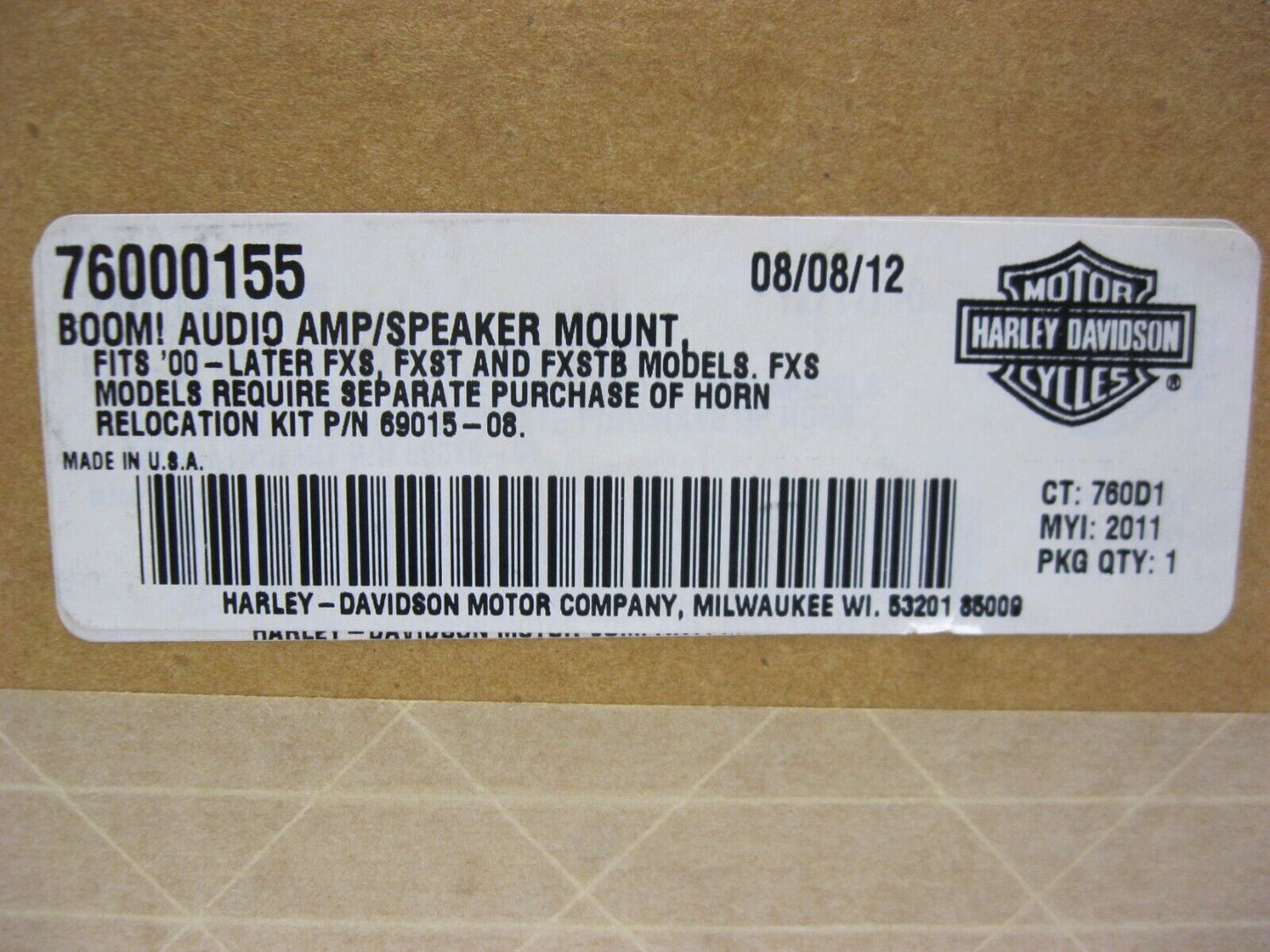 Harley-Davidson OEM BOOM! AUDIO Amp/Speaker Mount  76000155