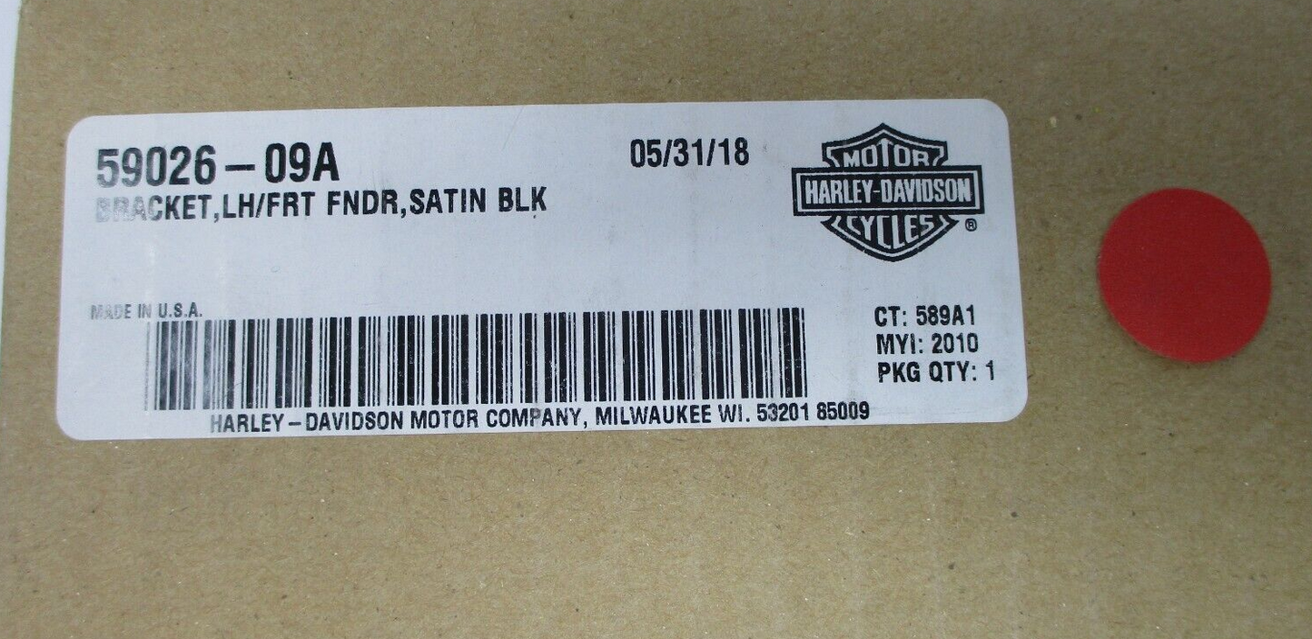 Harley-Davidson Satin Black Left Front Fender Bracket Fits 11-17 VRSCF 59026-09A