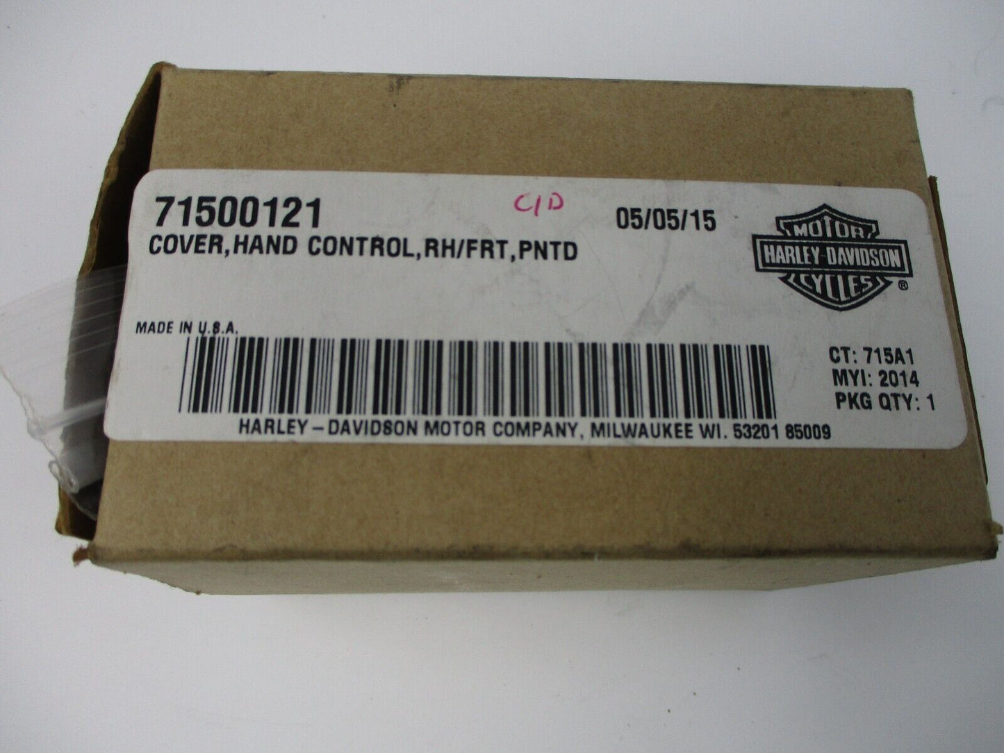 Harley-Davidson OEM RH Hand Control Cover 71500121