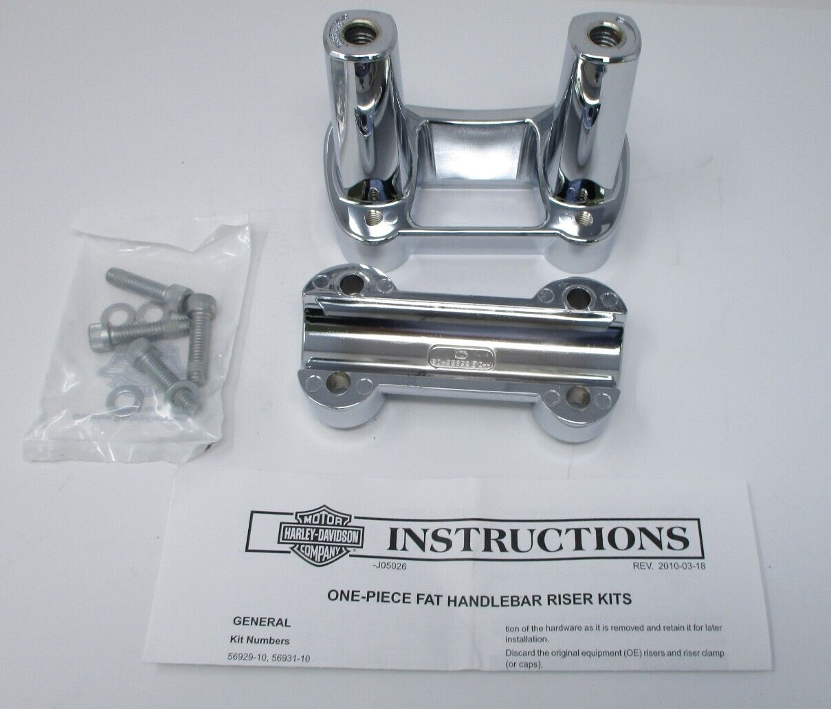 Harley-Davidson Chrome Fat Riser Kit 56929-10