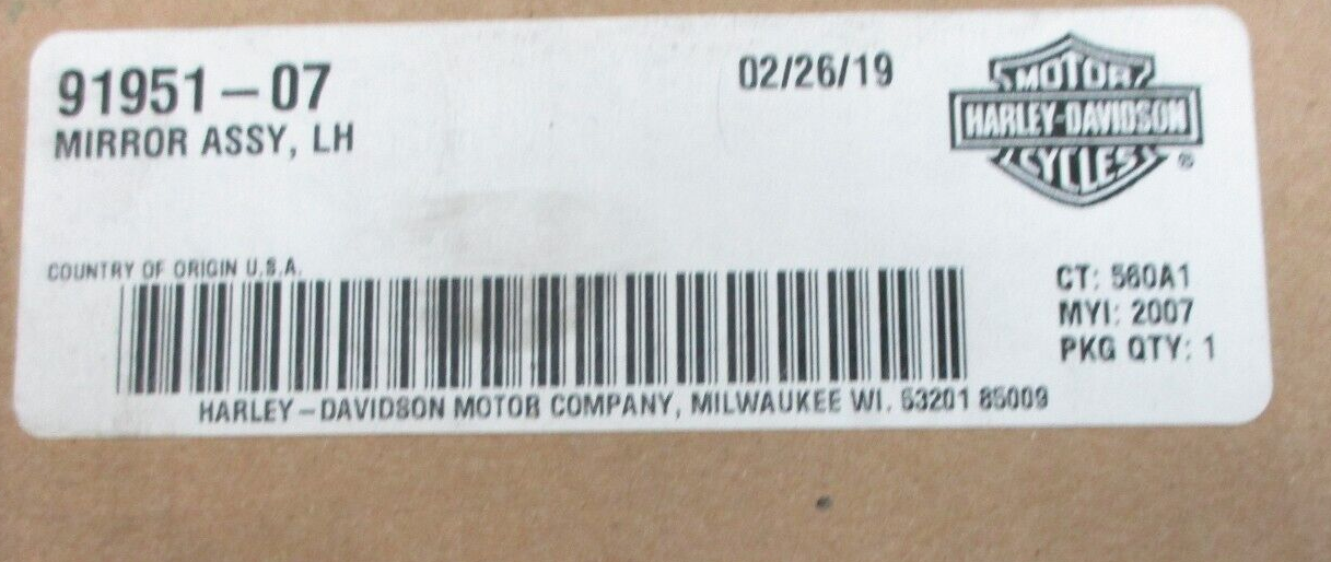 Harley-Davidson Mirror Left Assembly 91951-07