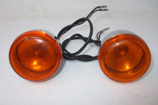 Harley-Davidson  Chrome Housing  2 Wires  Signal Amber  PAIR Marked D 99 SAE